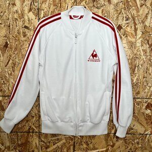 Vintage Le Coq Sportif Track Jacket | White Red Stripe | Marty Supreme Vibes